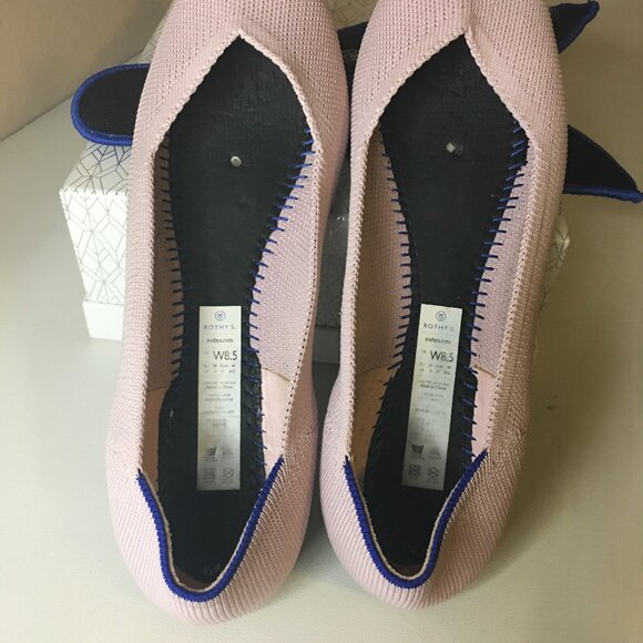 ROTHY'S "The Point II" Petal Pink Knit Fabric Slip On Ballet Flats - 8 1/2 - Picture 13 of 16